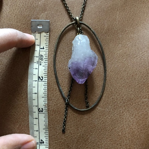 Brass amethyst orbit necklace - Picture 5 of 5